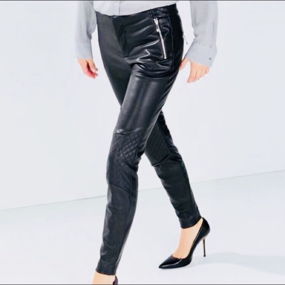 Zara motor leather pants